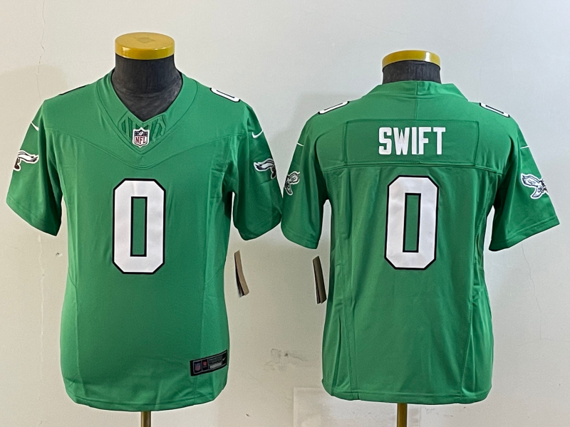 Youth 2025 Philadelphia Eagles 0 Swift green Nike NFL jersey style 333